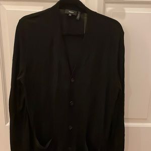 Theory black wool cardigan size medium